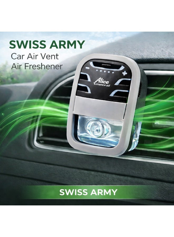 معطر جو للسيارة من أليس إيسنس، يُثبّت على فتحة التهوية، برائحة سويسرية مميزة، تحكم في شدة الرائحة بخمسة مستويات، مزيل للروائح الكريهة يدوم طويلاً، منخفض السمية. - Image 1